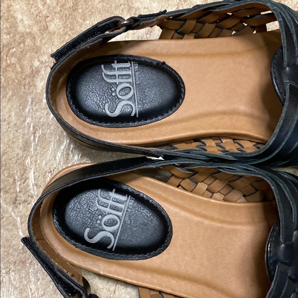 Sofft Black Braided Leather Sandals for Casual Elegance Size 6 M - Picture 4 of 10
